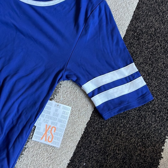 LuLaRoe Perfect T cobalt blue and white Womens XS - Picture 2 of 4